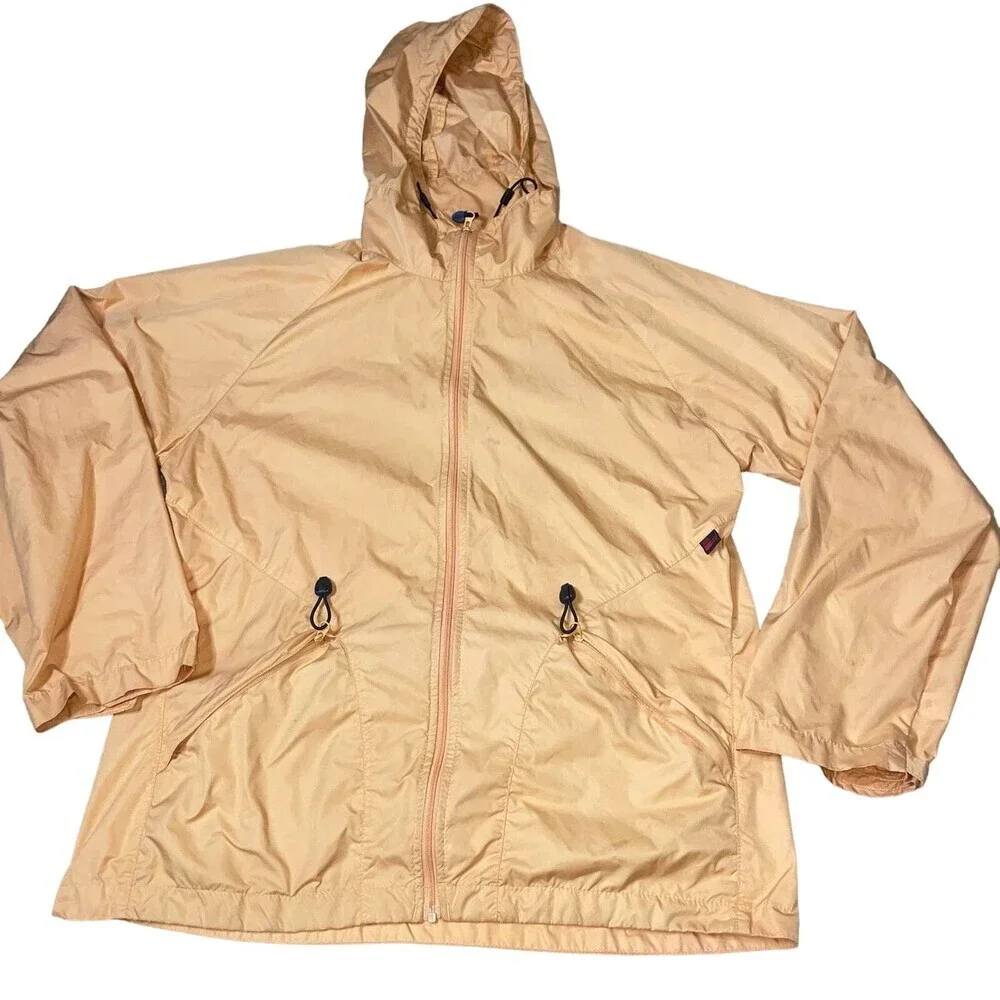 Woolrich jacket raincoat full zip up multi pockets hooded running athletic SZ SM